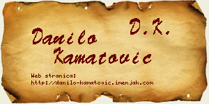 Danilo Kamatović vizit kartica